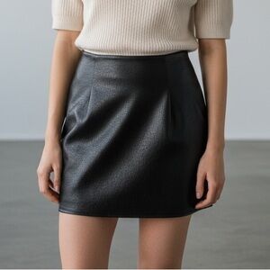 Old Navy Black Faux Leather Mini Skirt